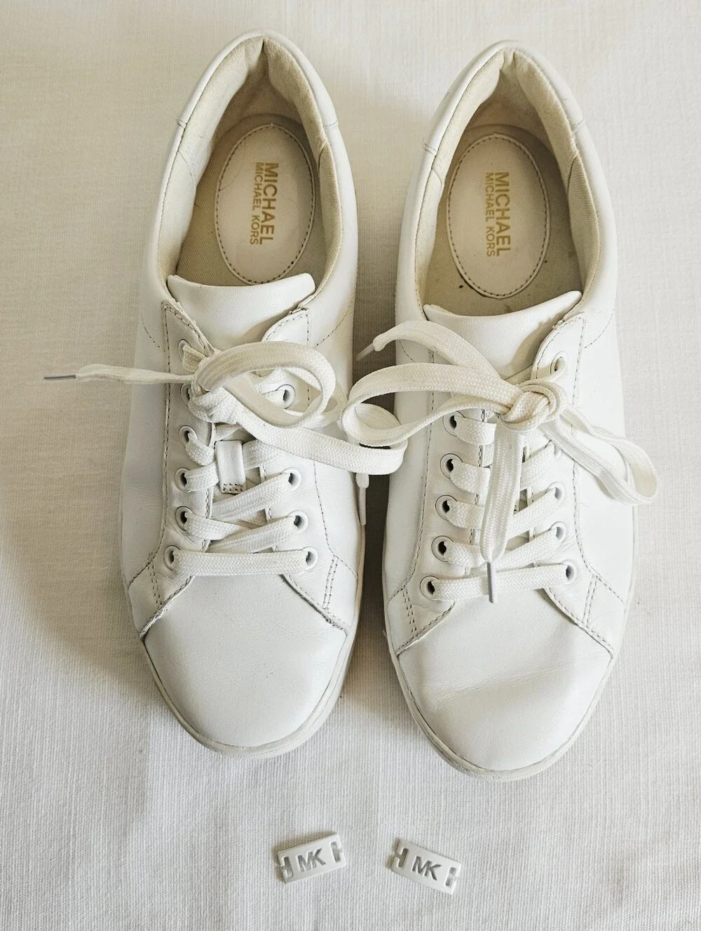 Michael Kors Women's White Leather Low-Top Sneakers